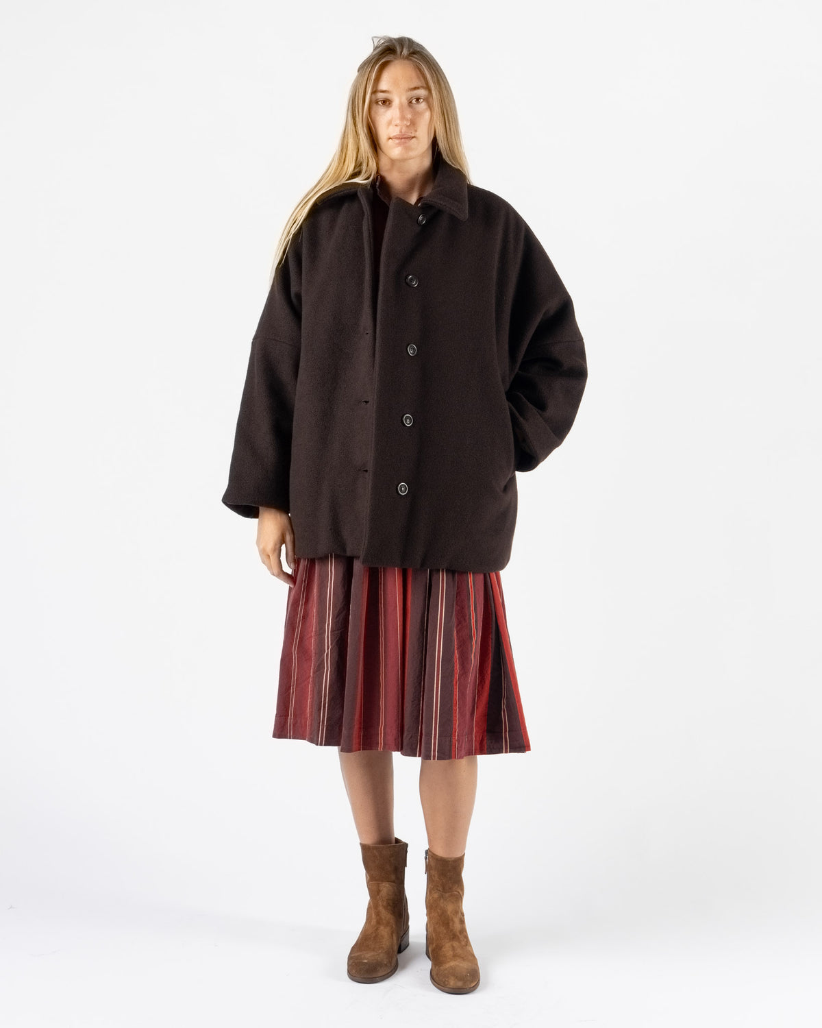 CASEY CASEY Triangle Coat in Dark Brown
