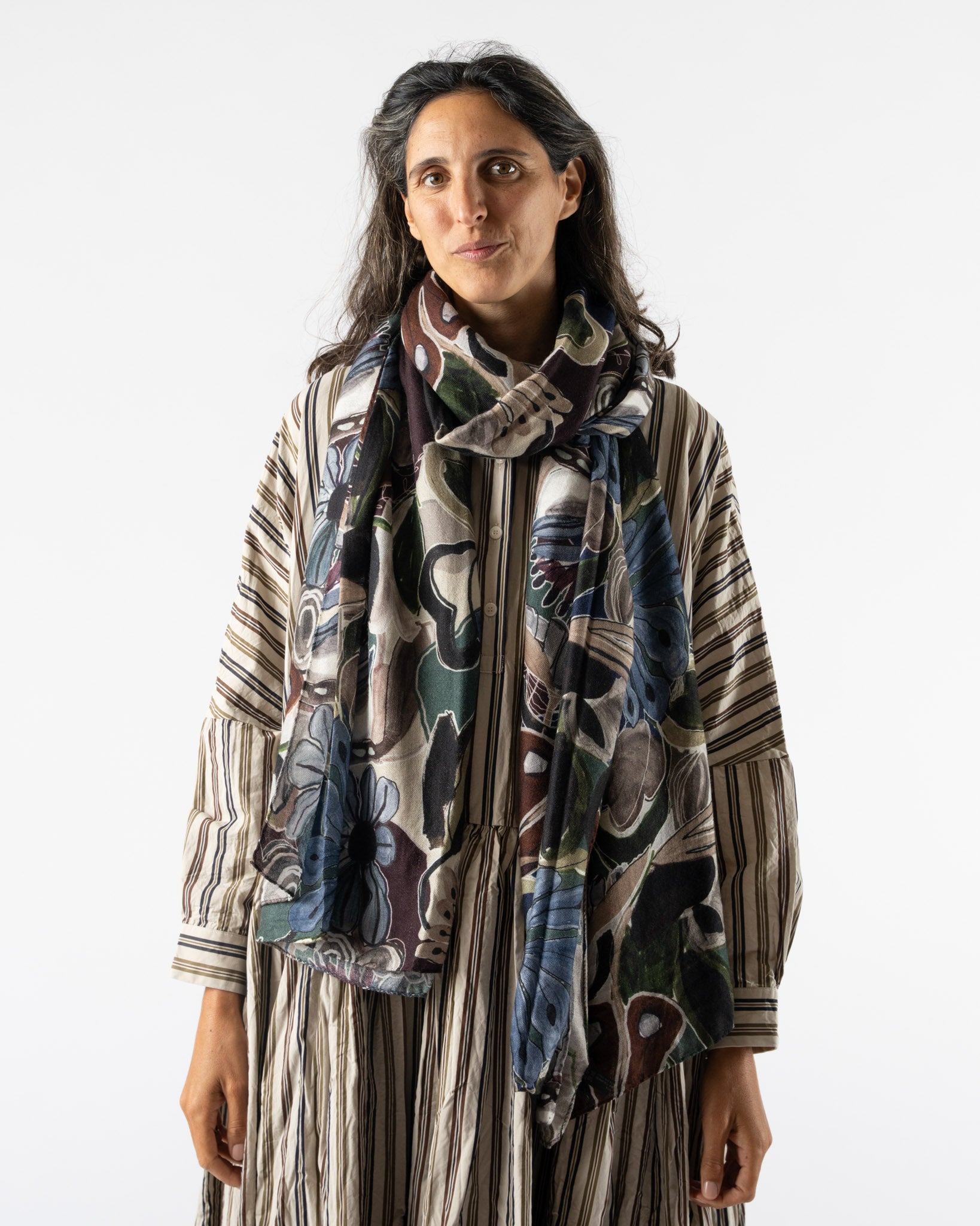 CASEY CASEY Long Cashmere Silk Scarf in Brown