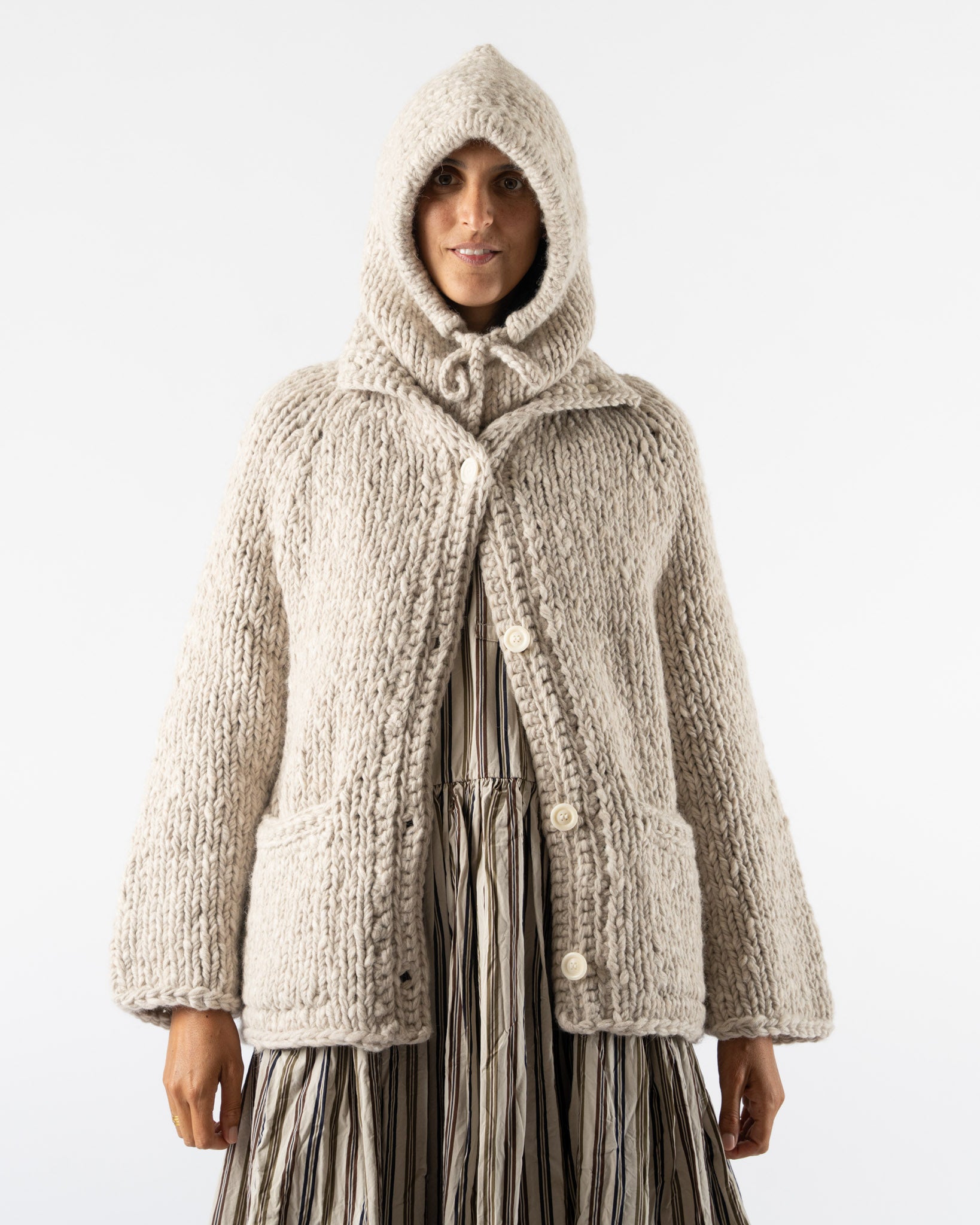 CASEY CASEY Wool Hood in Ecru