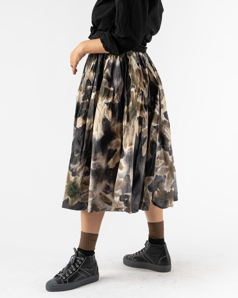 CASEY CASEY Double Rideaux Skirt in Print Blotch Khaki