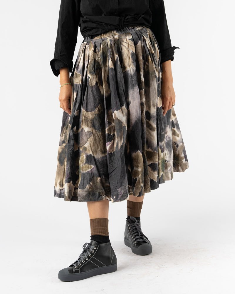 CASEY CASEY Double Rideaux Skirt in Print Blotch Khaki