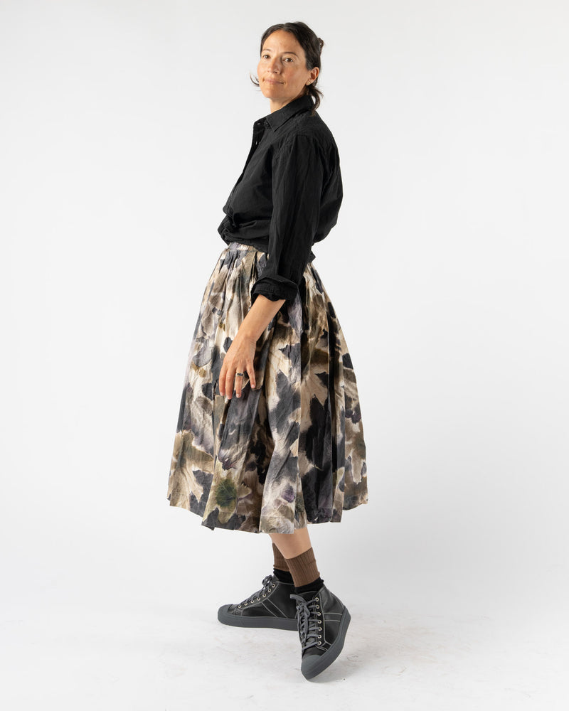 CASEY CASEY Double Rideaux Skirt in Print Blotch Khaki