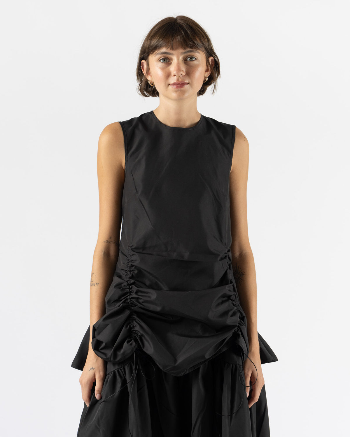 Cecilie Bahnsen CBUnika Top in Black Recycled Faille
