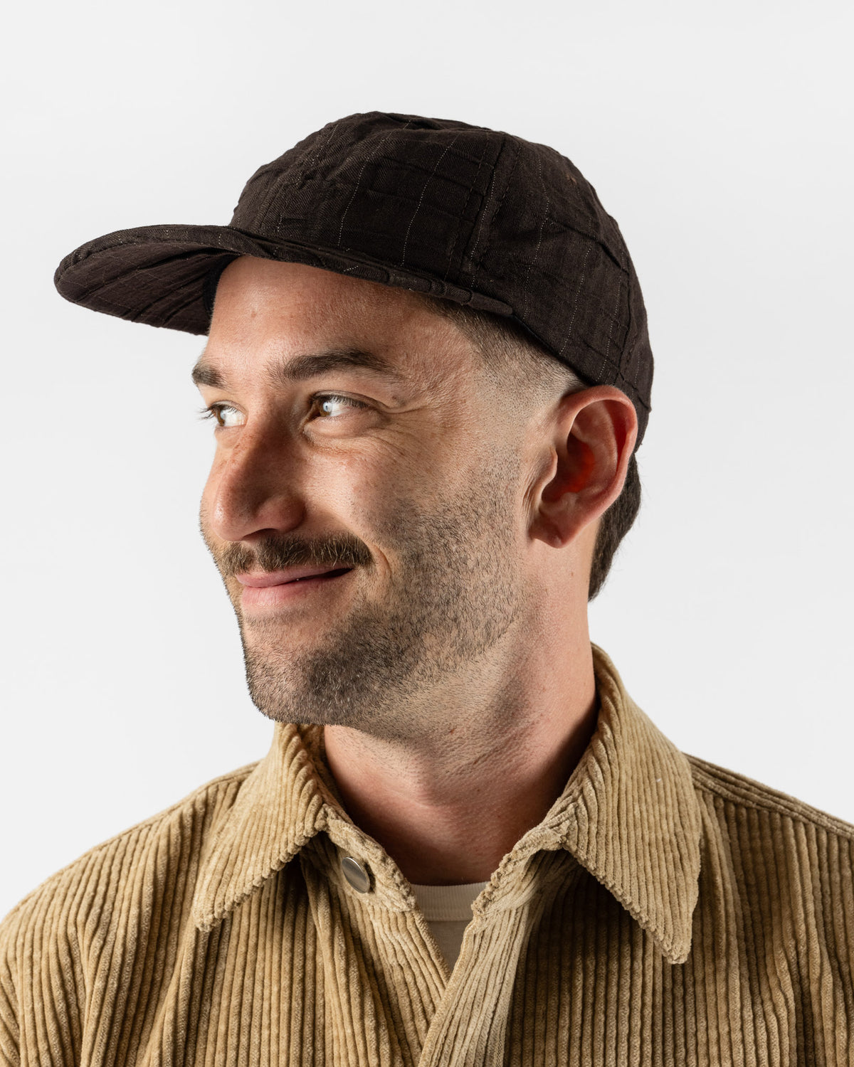 Colbo Winter Cap in Crinkled Brown Stripe