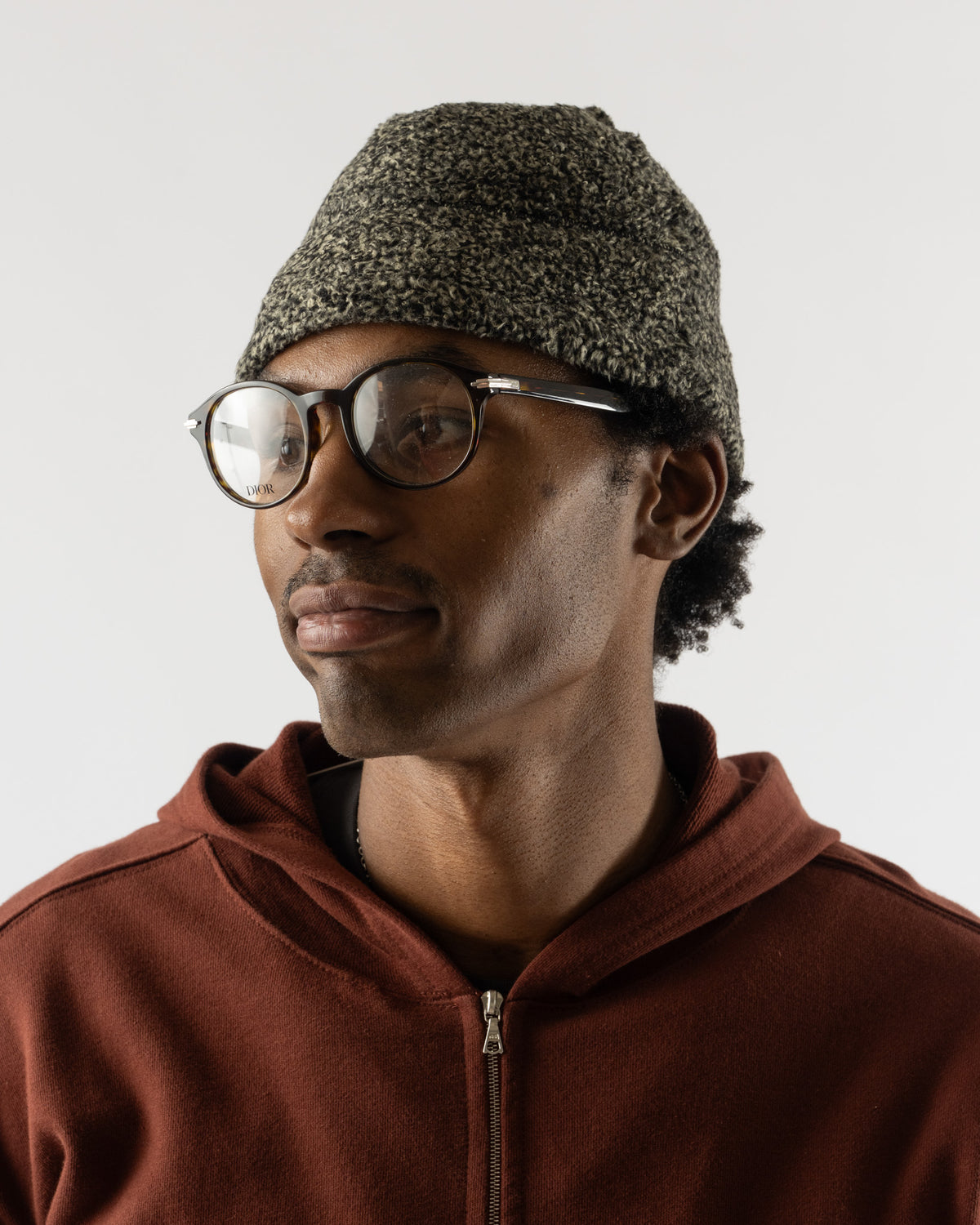 Cafe Mountain Fleece Cabin Beanie in Salt and Pepper