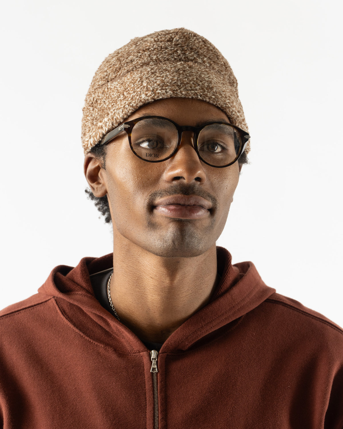 Cafe Mountain Fleece Cabin Beanie in Natural Fleck