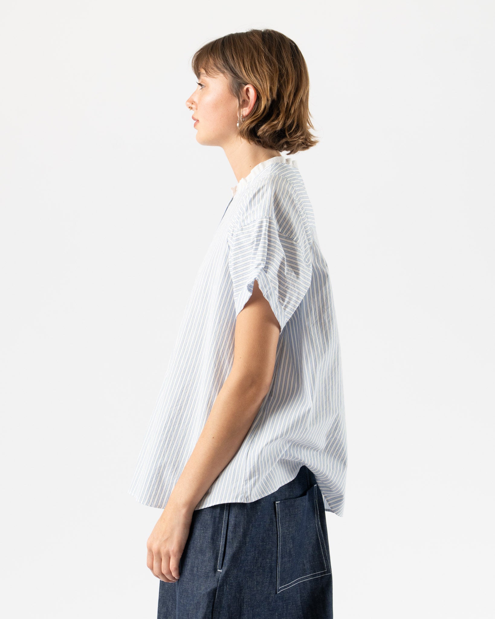 Fabiana Pigna Calun Blouse in Blue Stripe