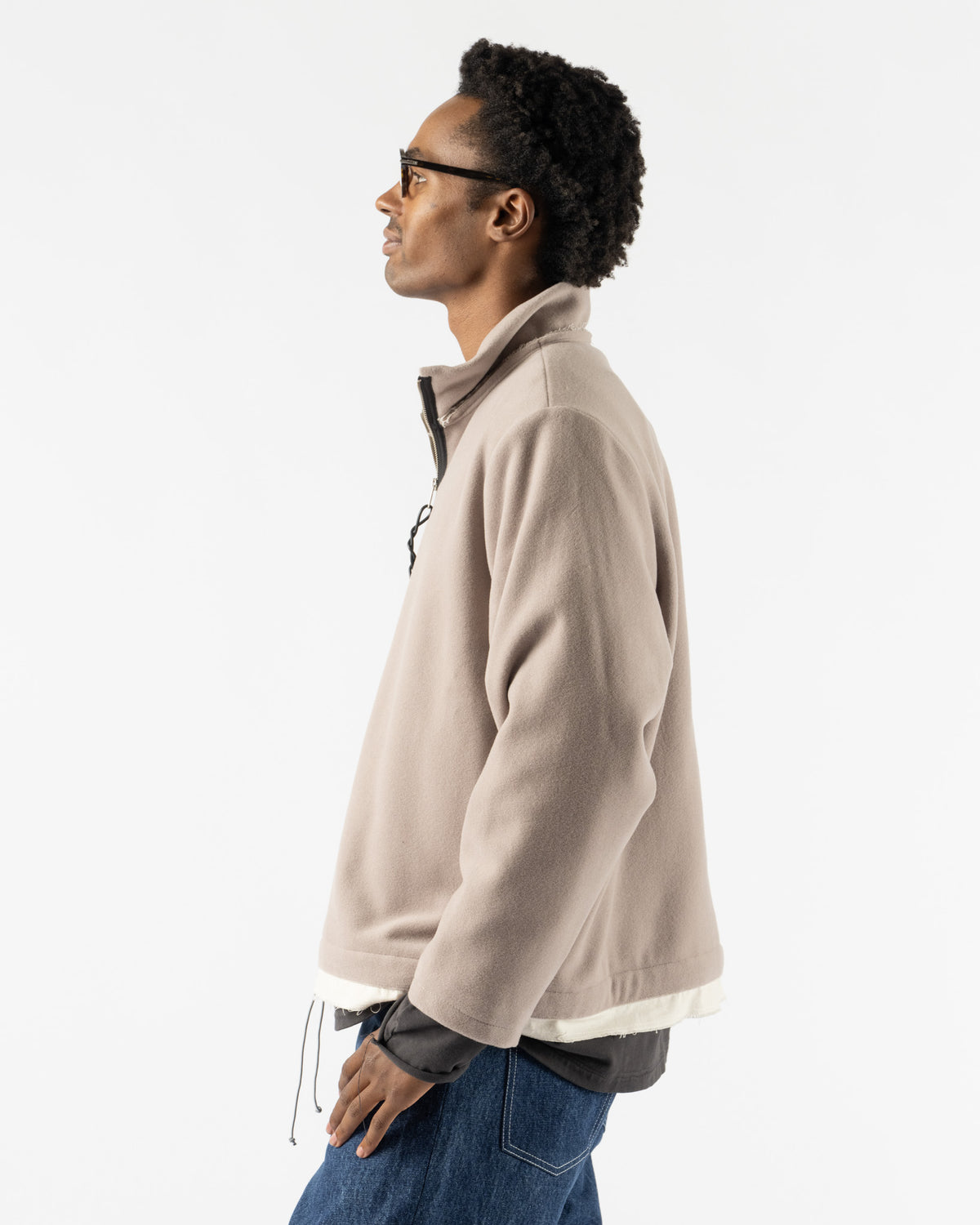 Camiel Fortgens Fleece Anorak in Sand