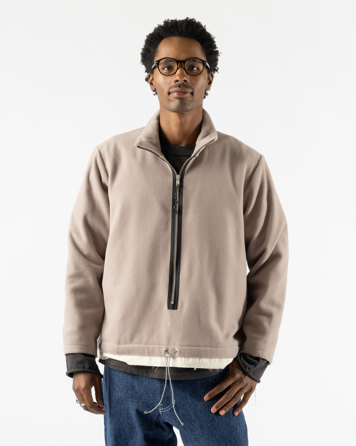 Camiel Fortgens Fleece Anorak in Sand