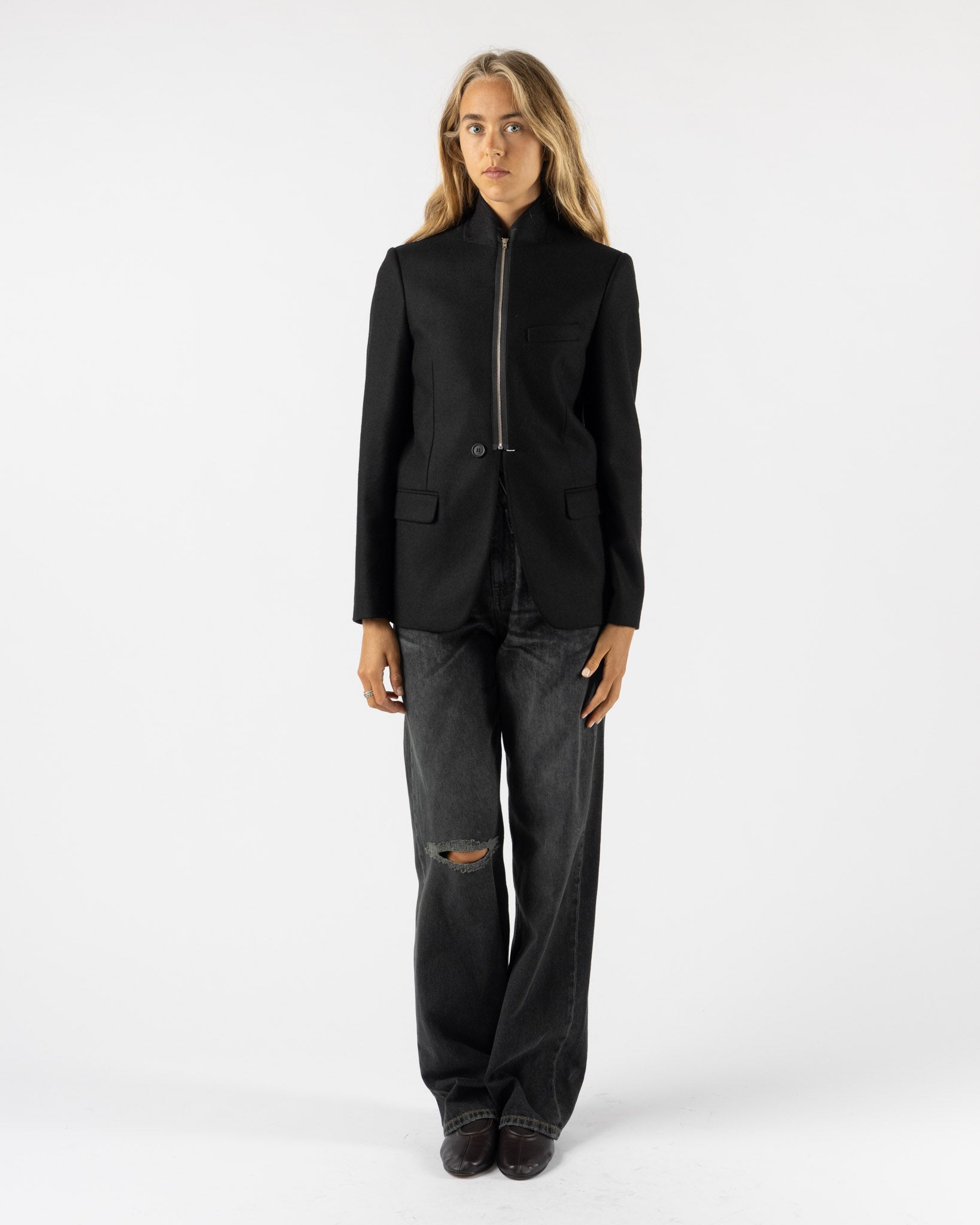 MM6 Maison Margiela Soft Flannel Jacket Black