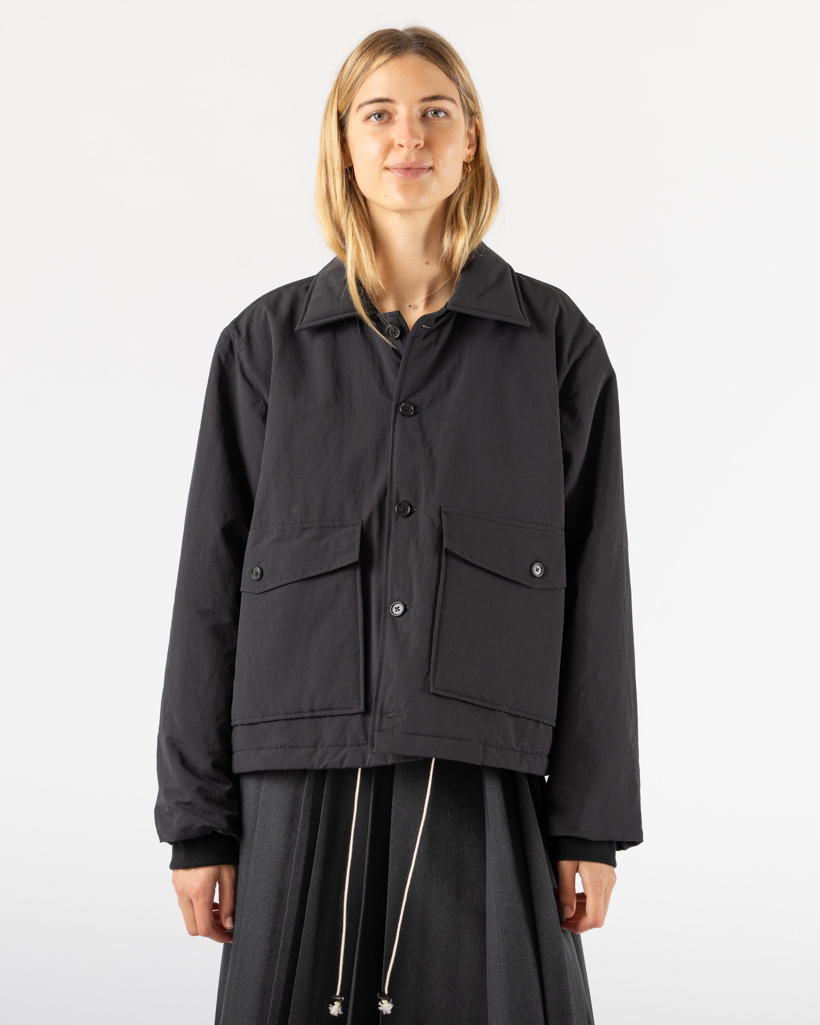 Camiel Fortgens Puffed Simple Jacket in Black Curated at Jake and