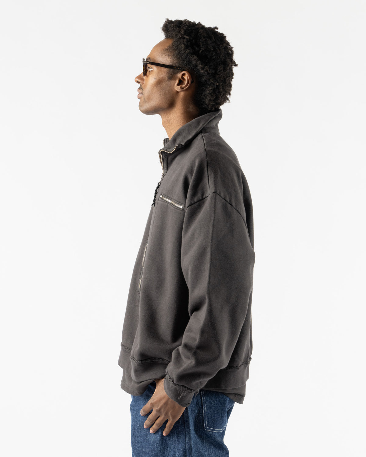 Camiel Fortgens Half-Zip Sweat in Dark Grey