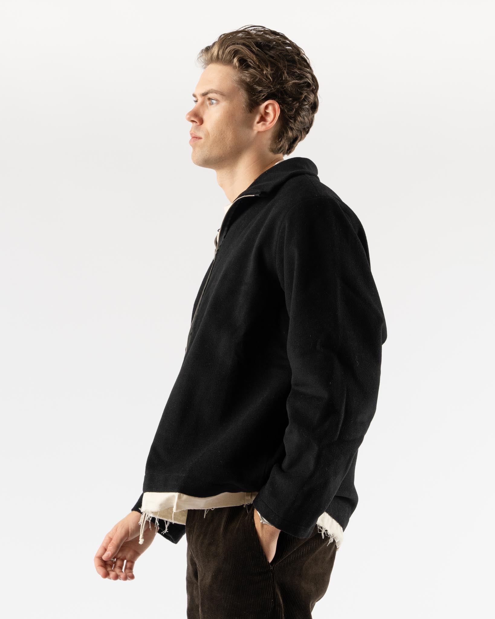 週末限定価格　CAMIEL FORTGENS FLEECE ANORAK Camiel Fortgens Fleece Anorak in Black Curated at Jake and Jones
