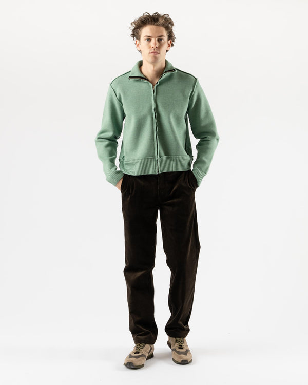 Camiel Fortgens Zip Up Knit in Green Melange