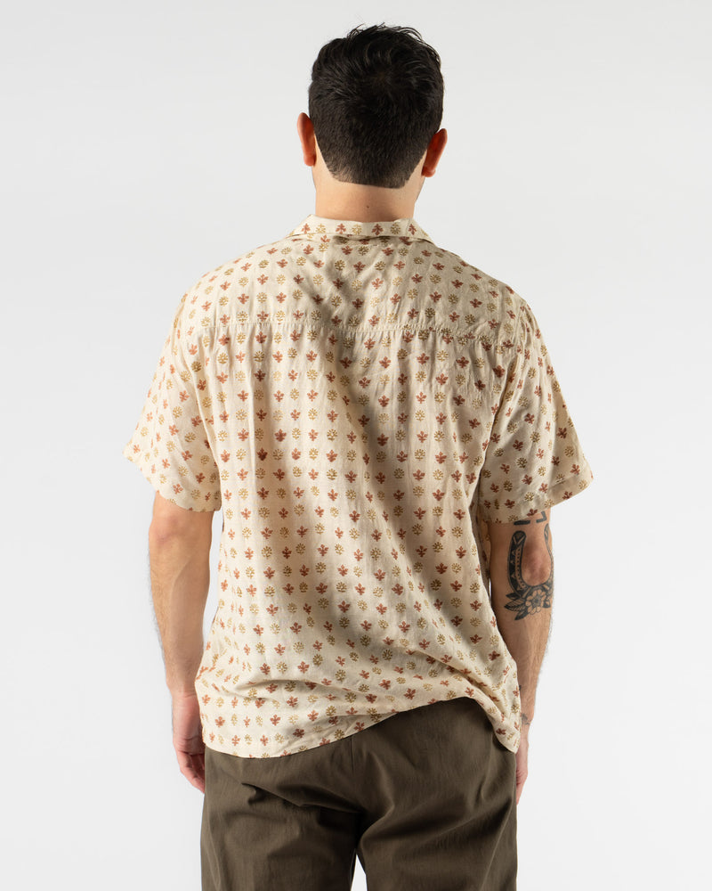 Kartik Research Camp Shirt in Peach/Rust/Olive