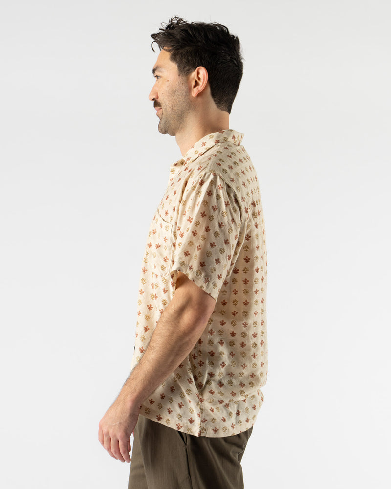 Kartik Research Camp Shirt in Peach/Rust/Olive