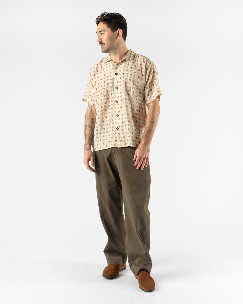 Kartik Research Camp Shirt in Peach/Rust/Olive