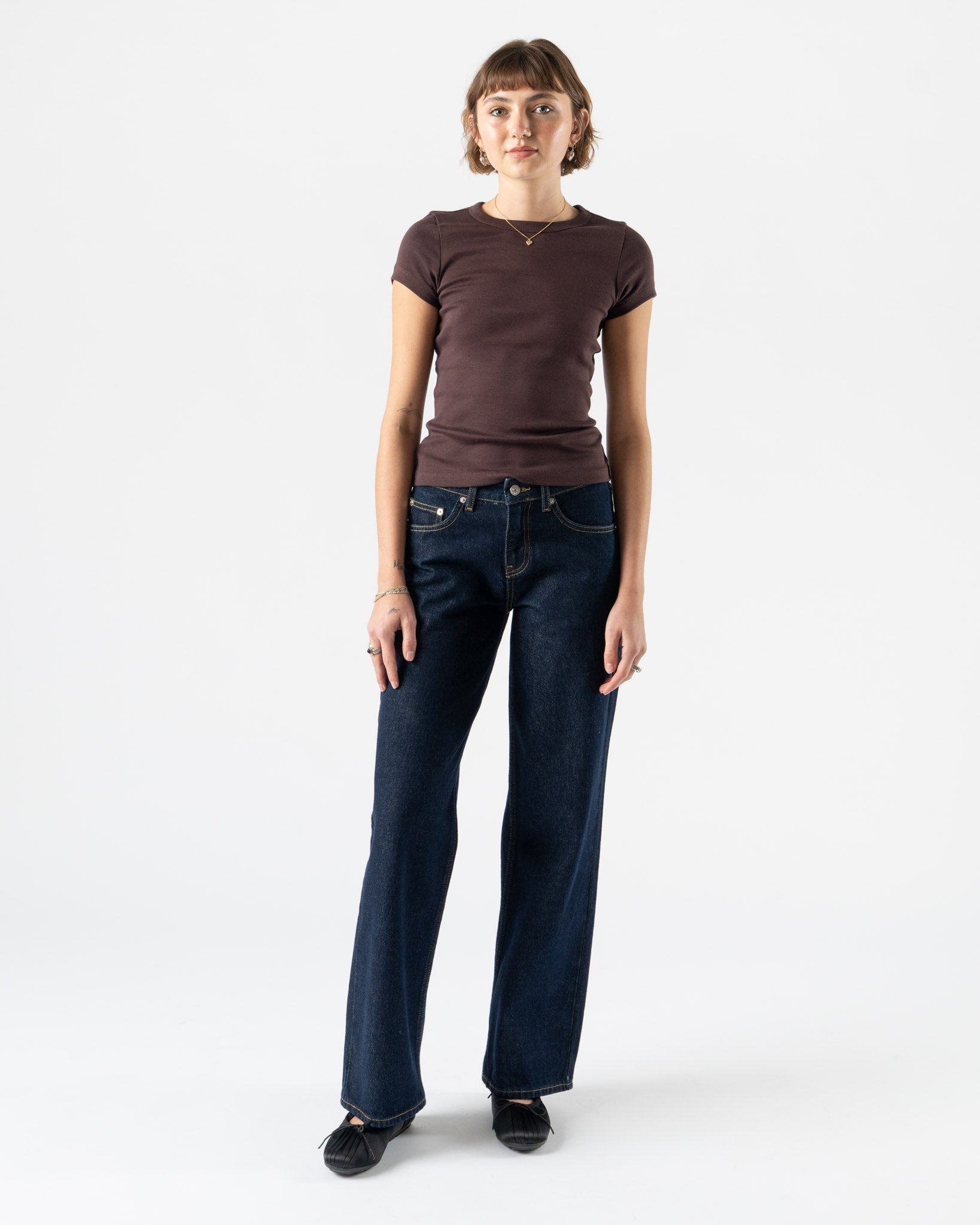 FLORE FLORE Car Baby Tee in Chocolate Plum