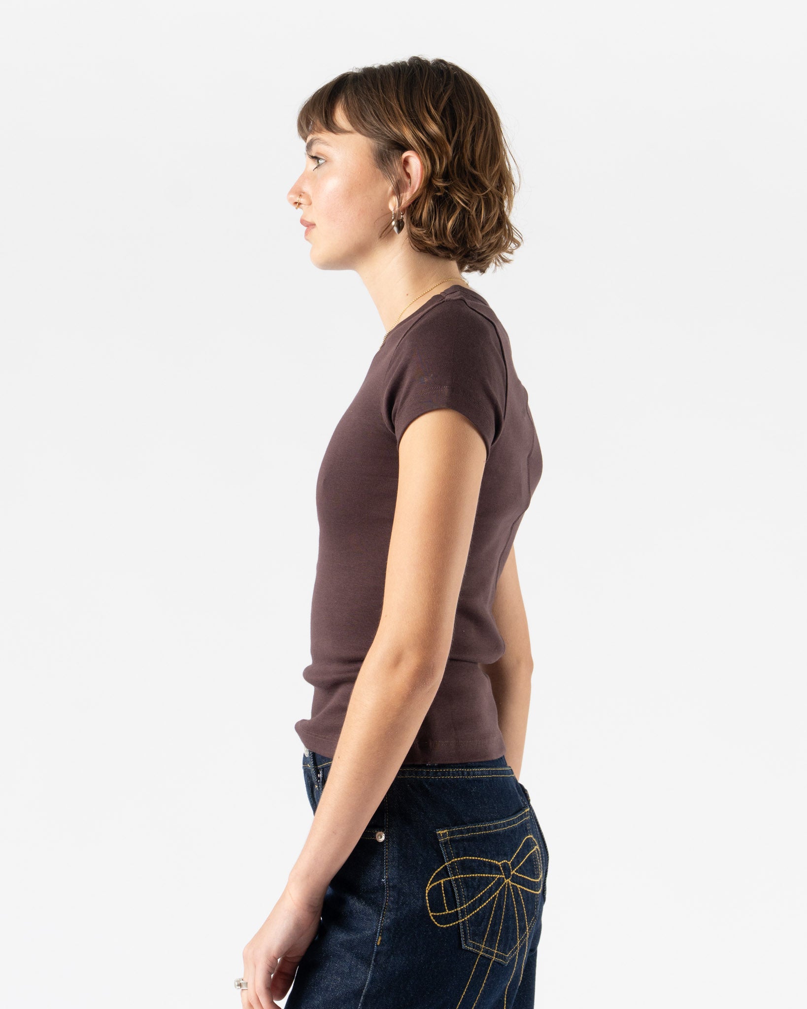 FLORE FLORE Car Baby Tee in Chocolate Plum