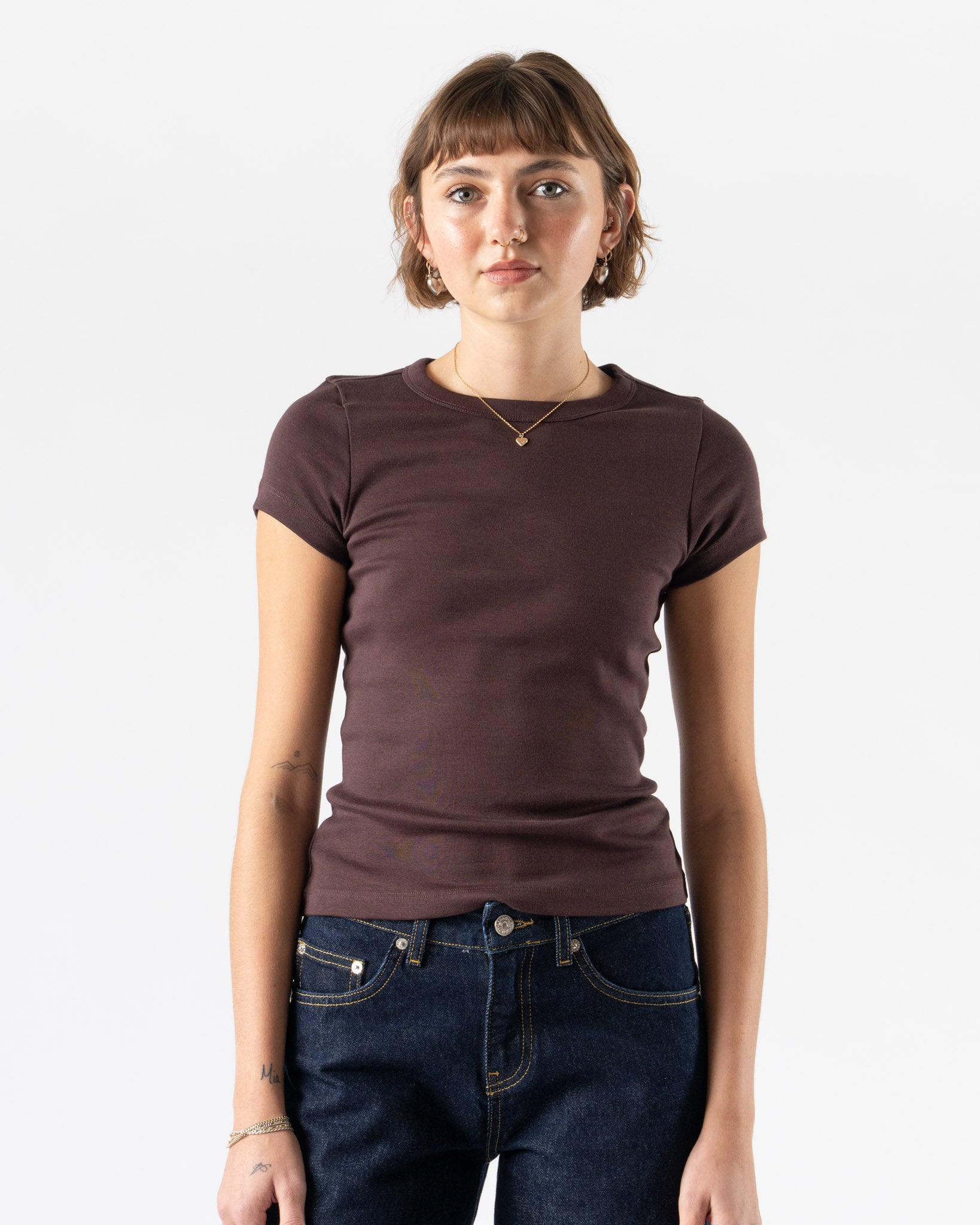 FLORE FLORE Car Baby Tee in Chocolate Plum