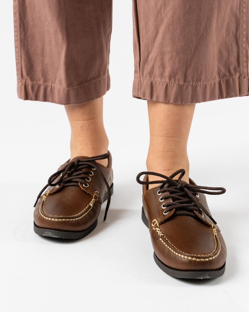 Caron Callahan Baxter Boat Shoe in Classic Brown Leather