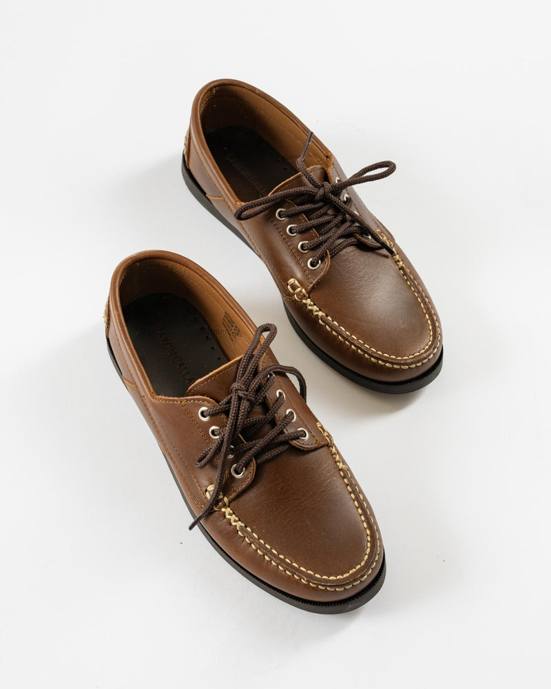 Caron Callahan Baxter Boat Shoe in Classic Brown Leather