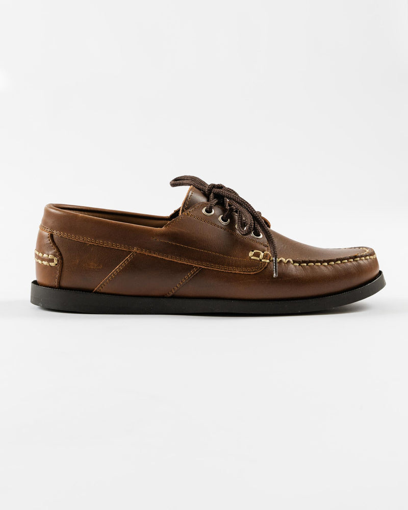 Caron Callahan Baxter Boat Shoe in Classic Brown Leather