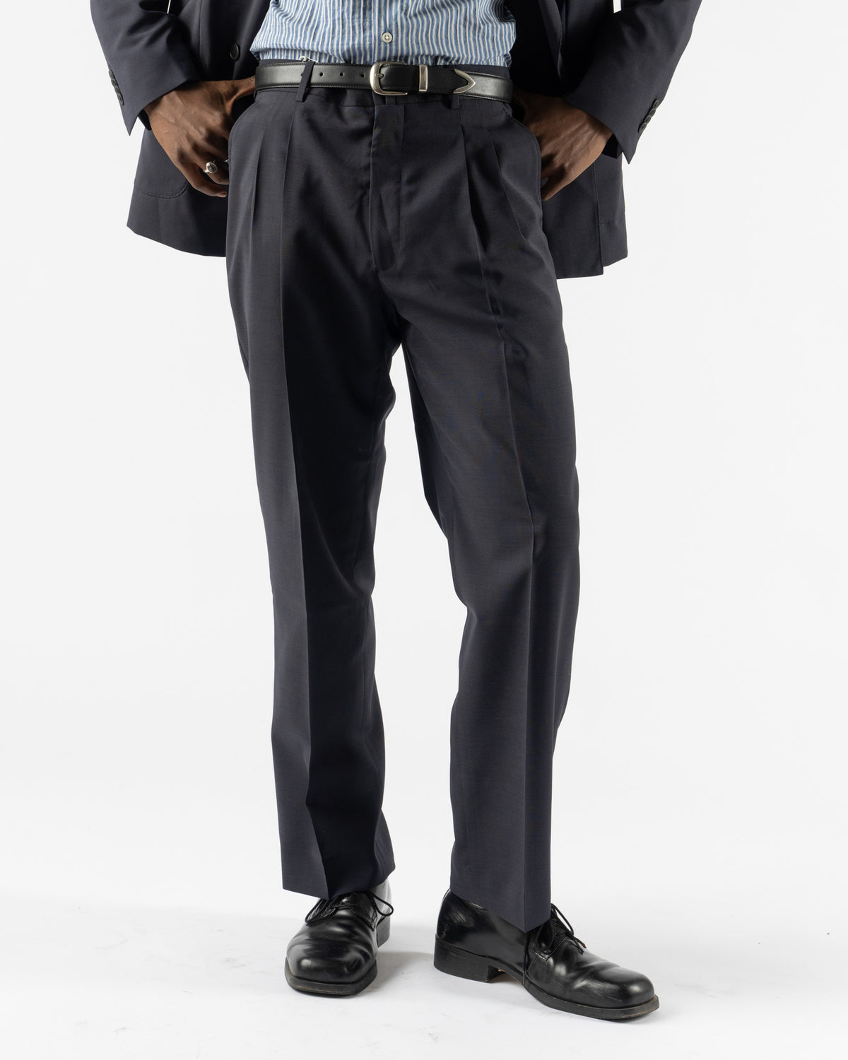 Carter Young Double Pleated Trouser in Midnight