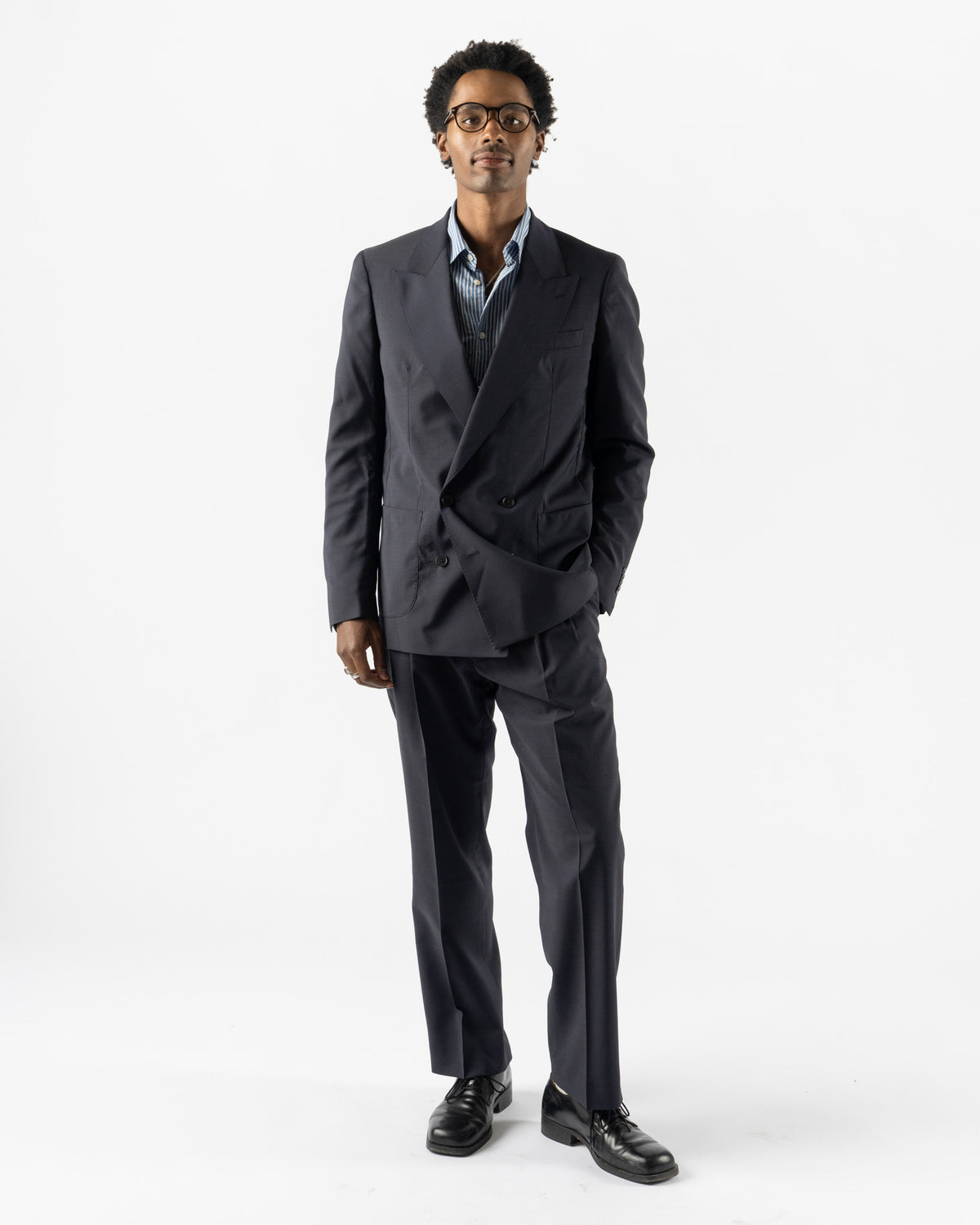 Carter Young Double Pleated Trouser in Midnight