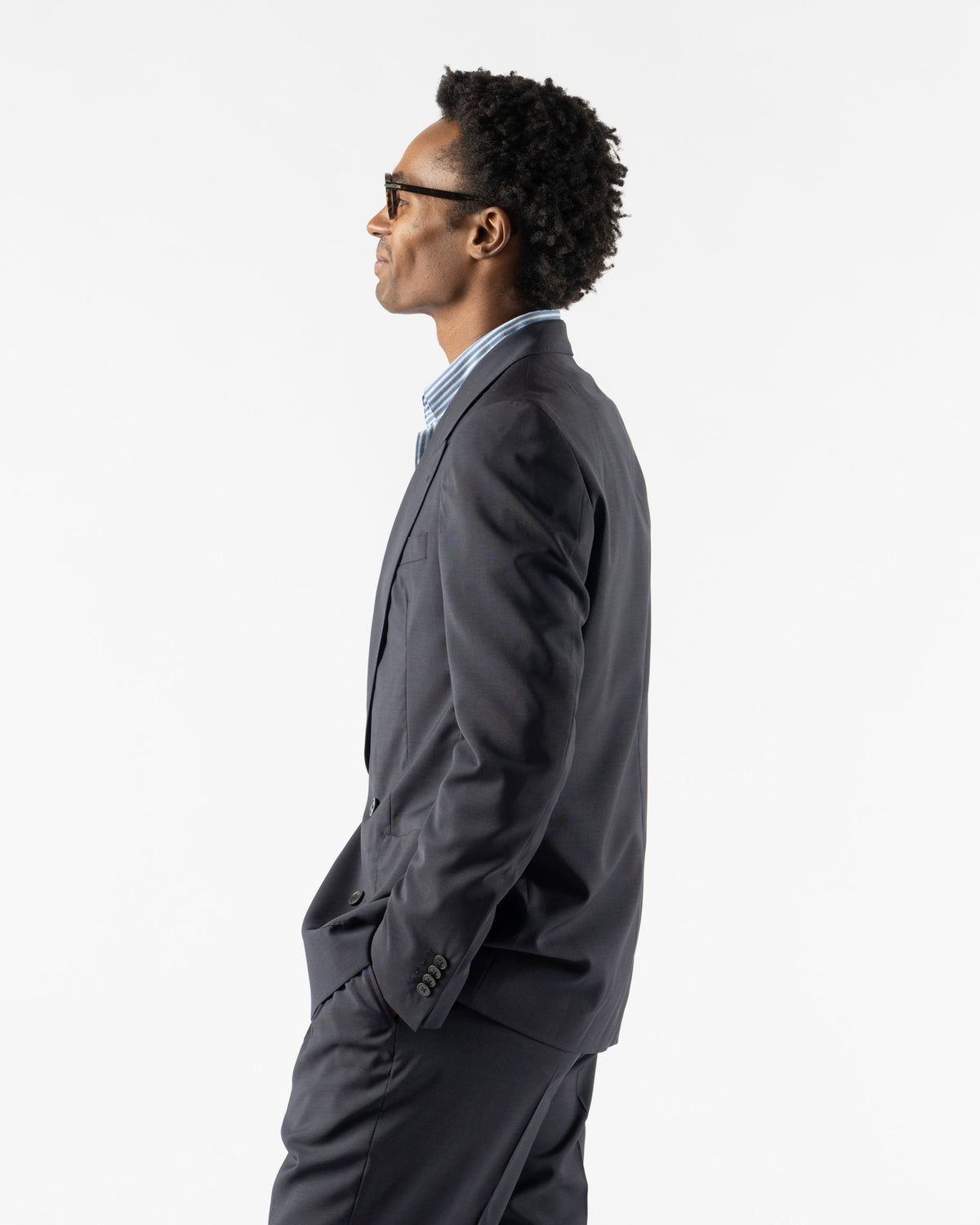 Carter Young Kirk Unstructured Blazer in Navy