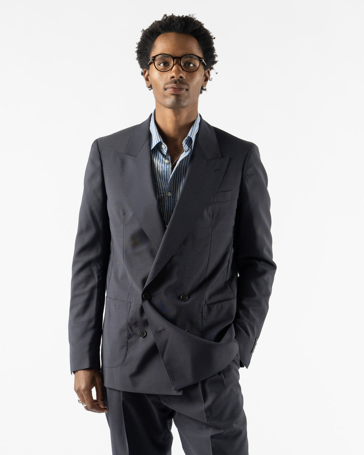 Carter Young Kirk Unstructured Blazer in Navy