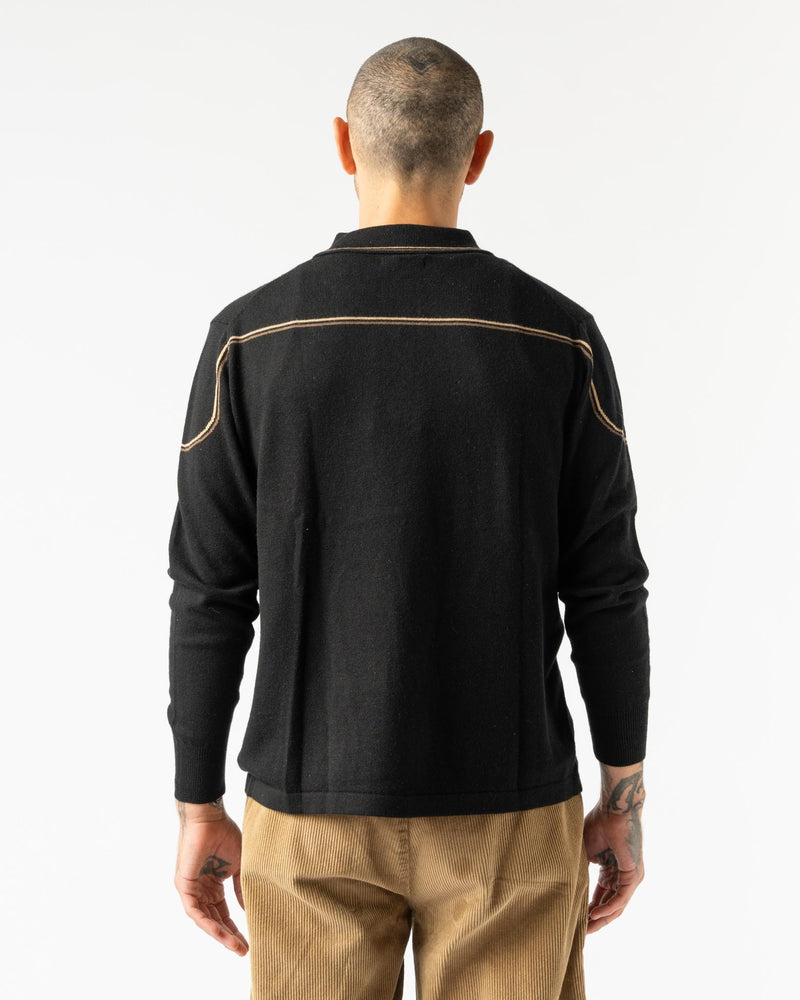 Carter Young Kowalski Knit Polo in Black/Tan