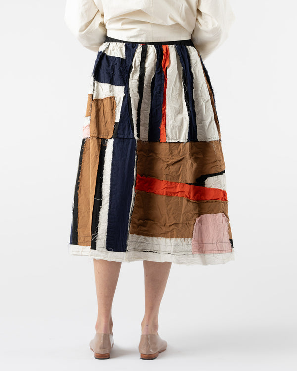 CASEY CASEY Puffy Skirt in Stripe Patchwork