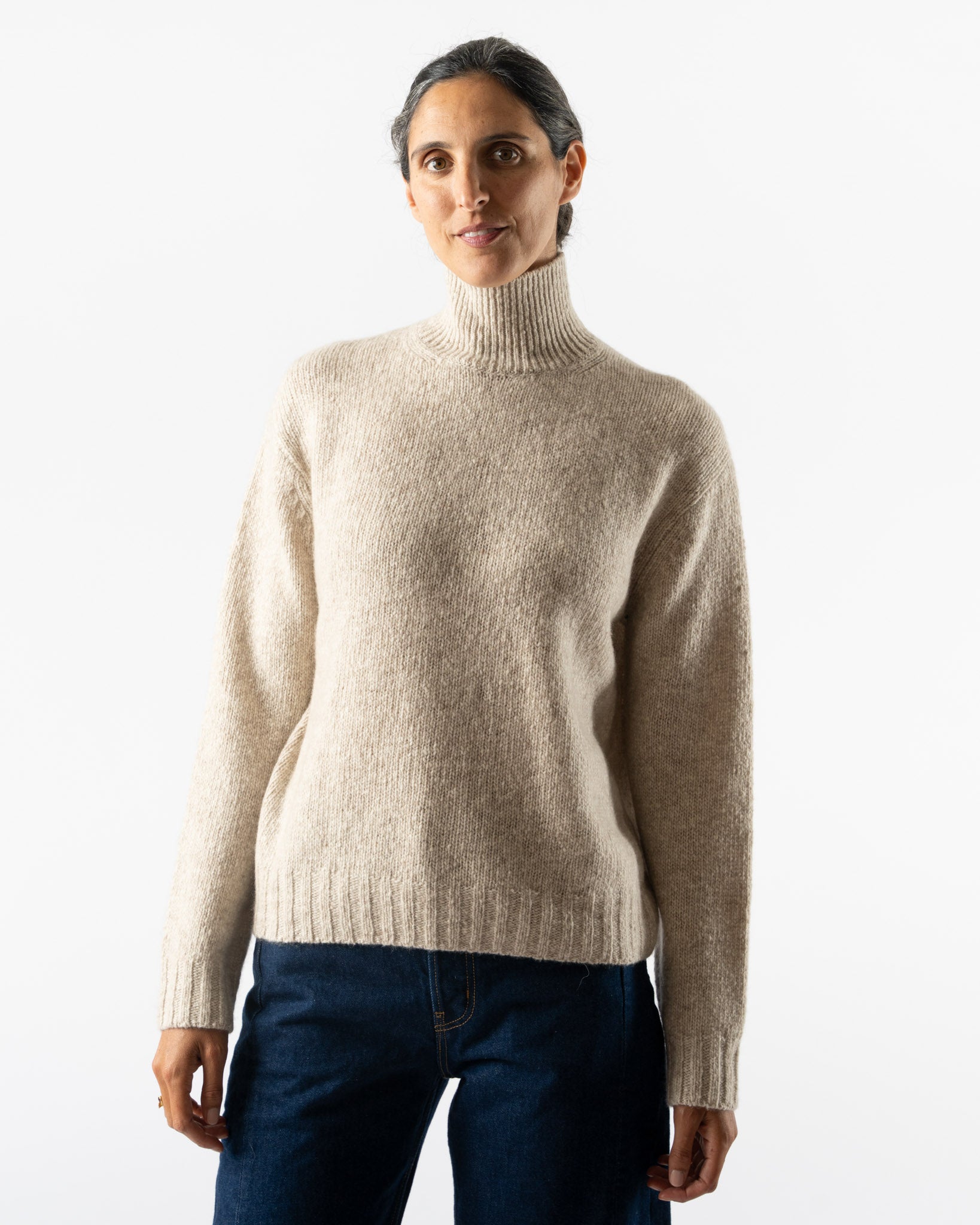 Auralee Cashmere Pullover in Top Gray Beige