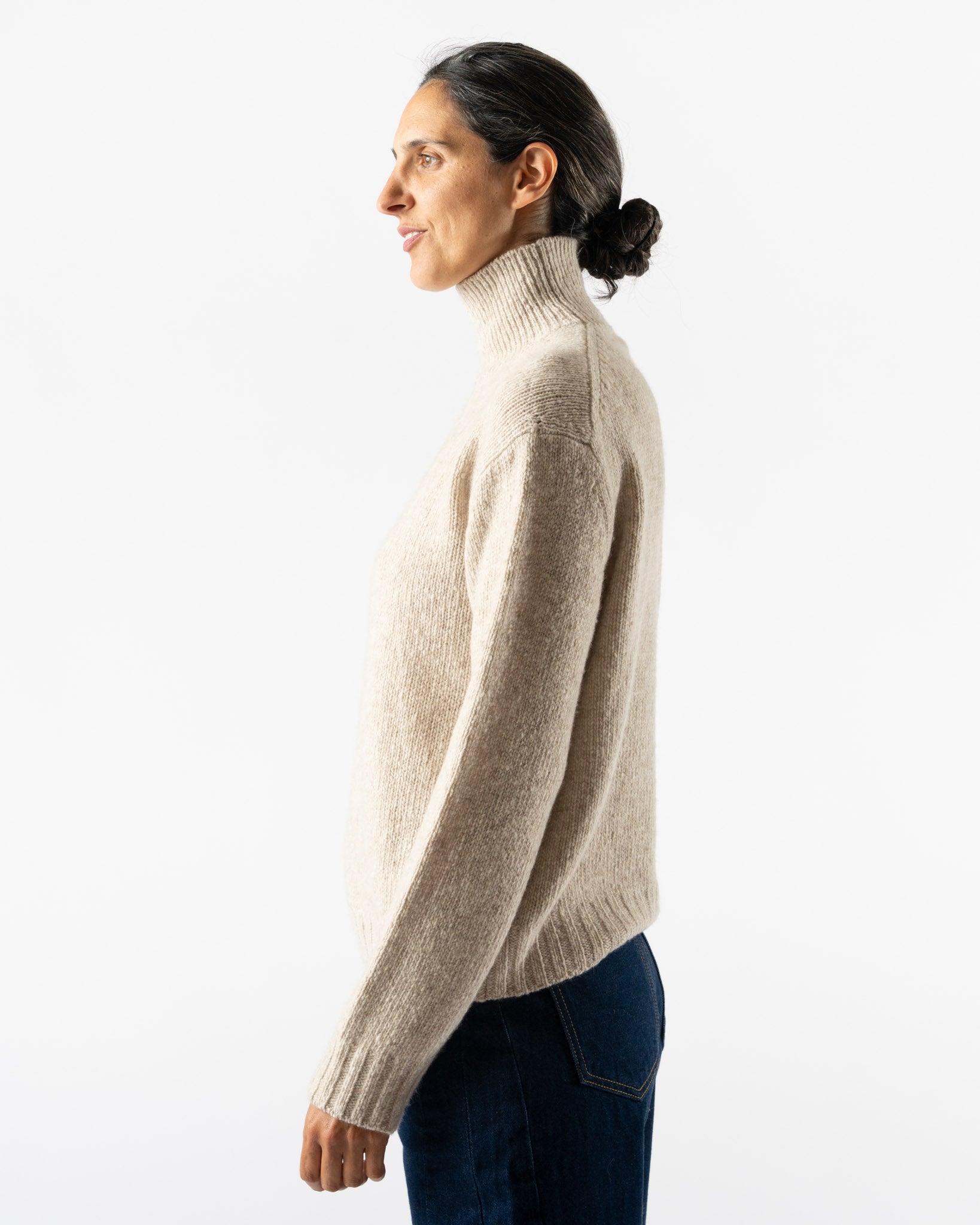 Auralee Cashmere Pullover in Top Gray Beige