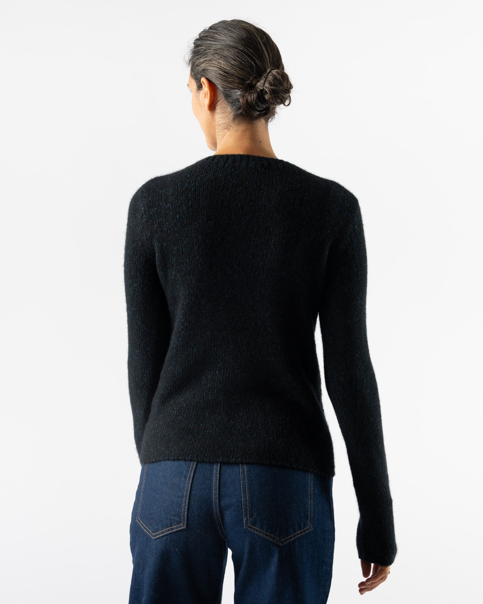 Auralee Cashmere Pullover in Top Navy Black