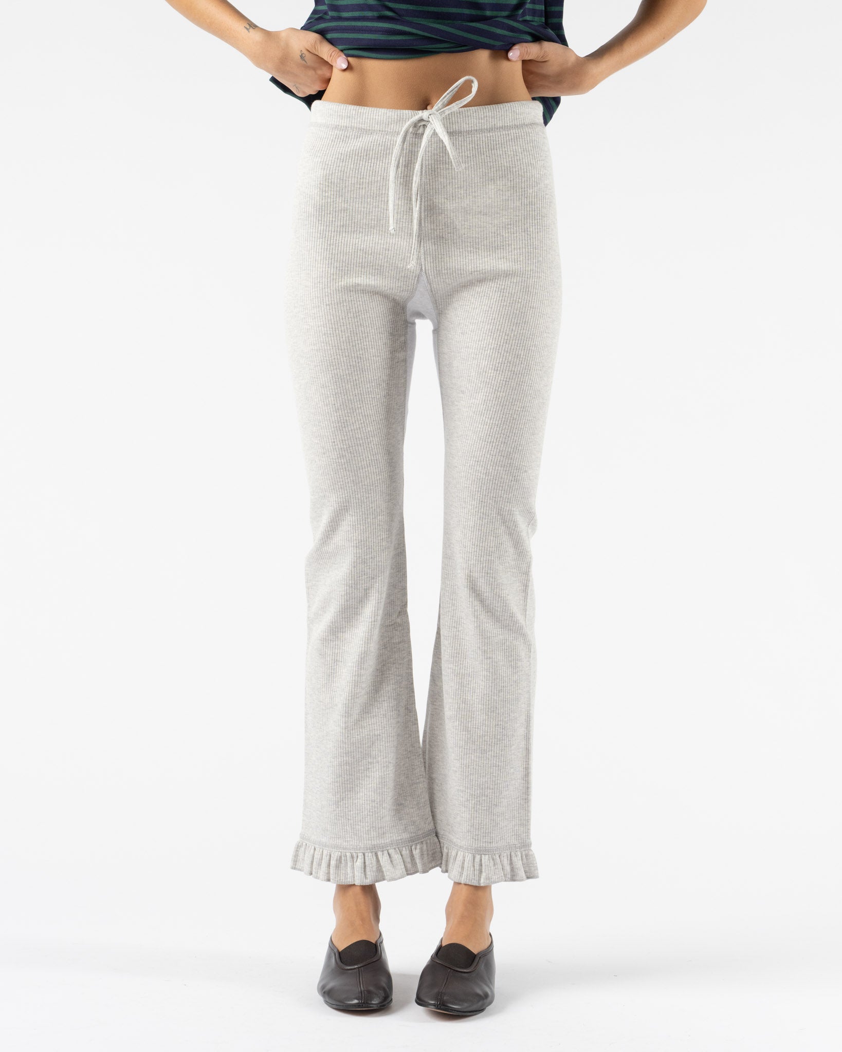 Rhodolirion Ribbed Frill Pant in BH Grey