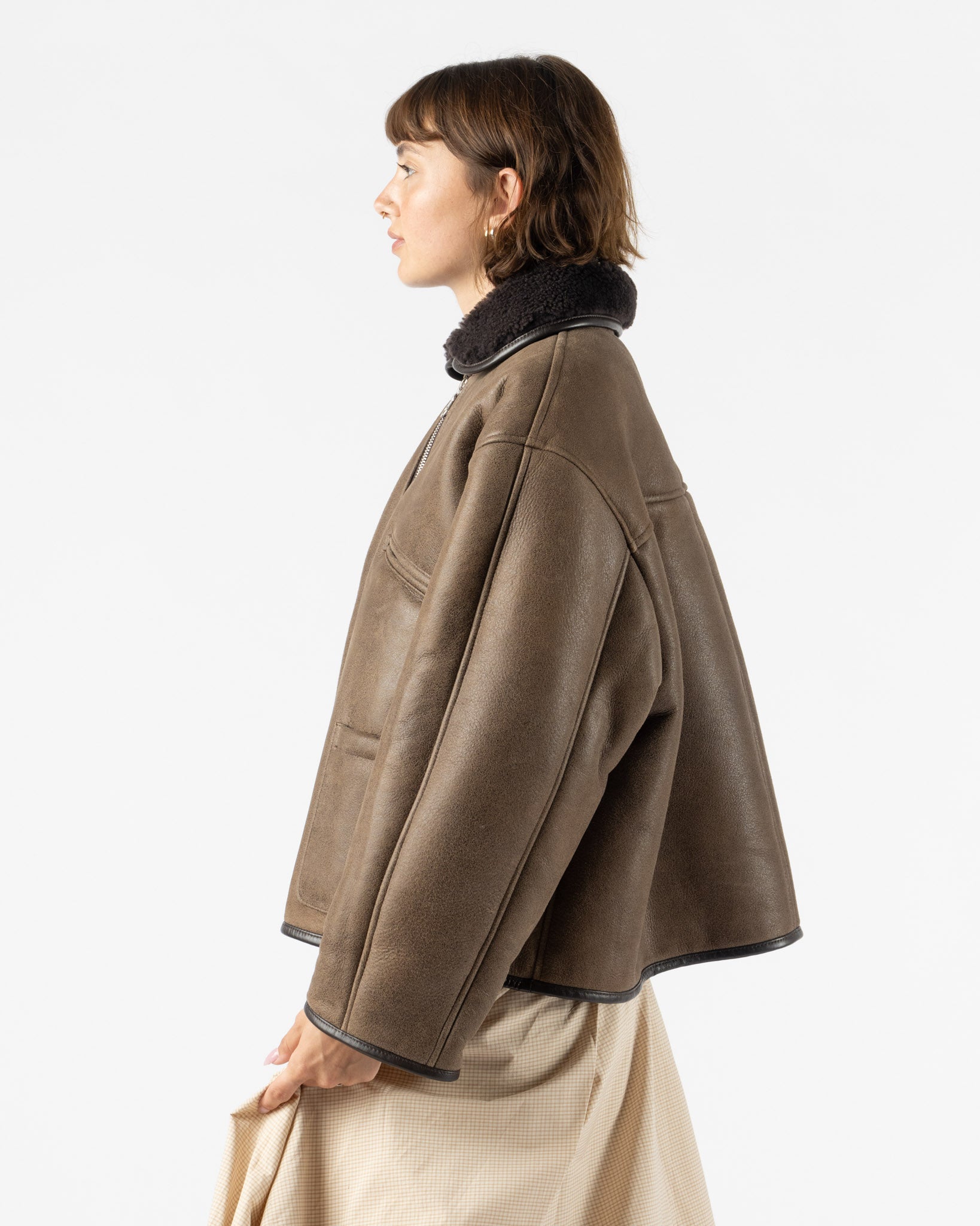Cawley Antique Aviator Flying Jacket in Chocolate