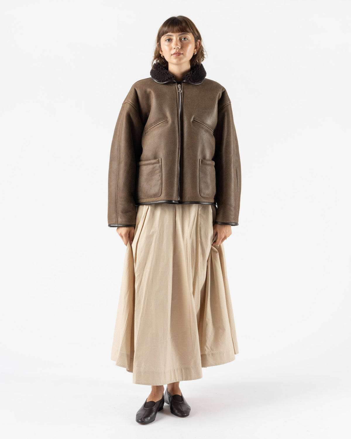 Cawley Antique Aviator Flying Jacket in Chocolate