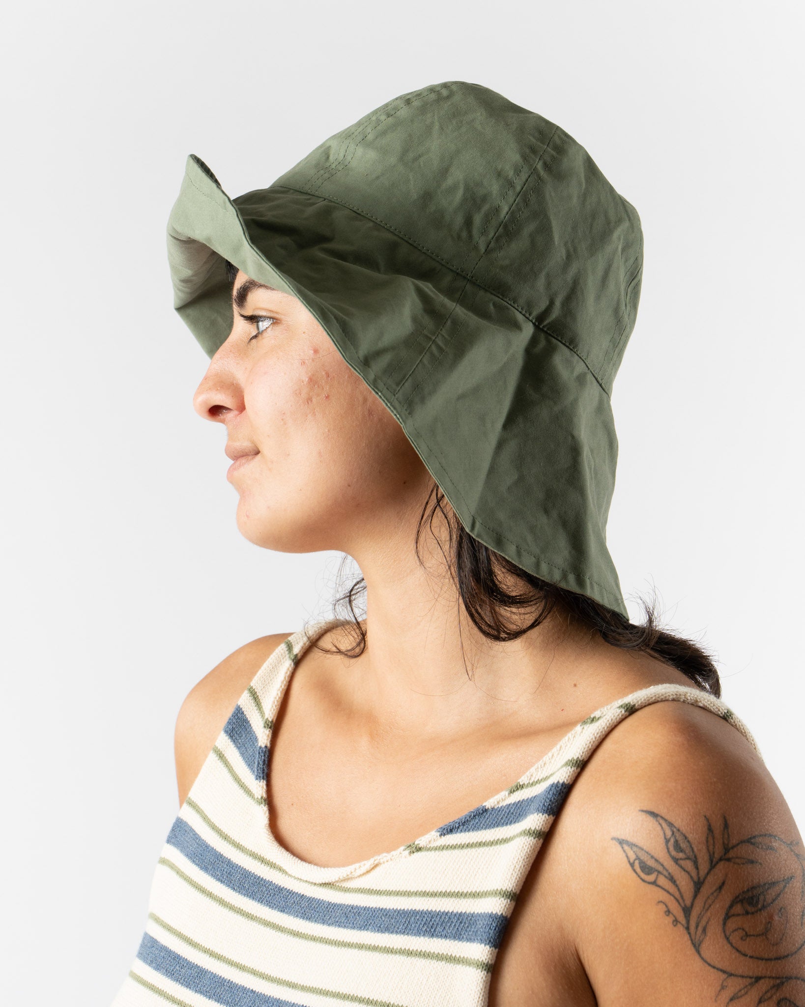 Cawley British Dry Oilskin Sidney Sun Hat in Moss