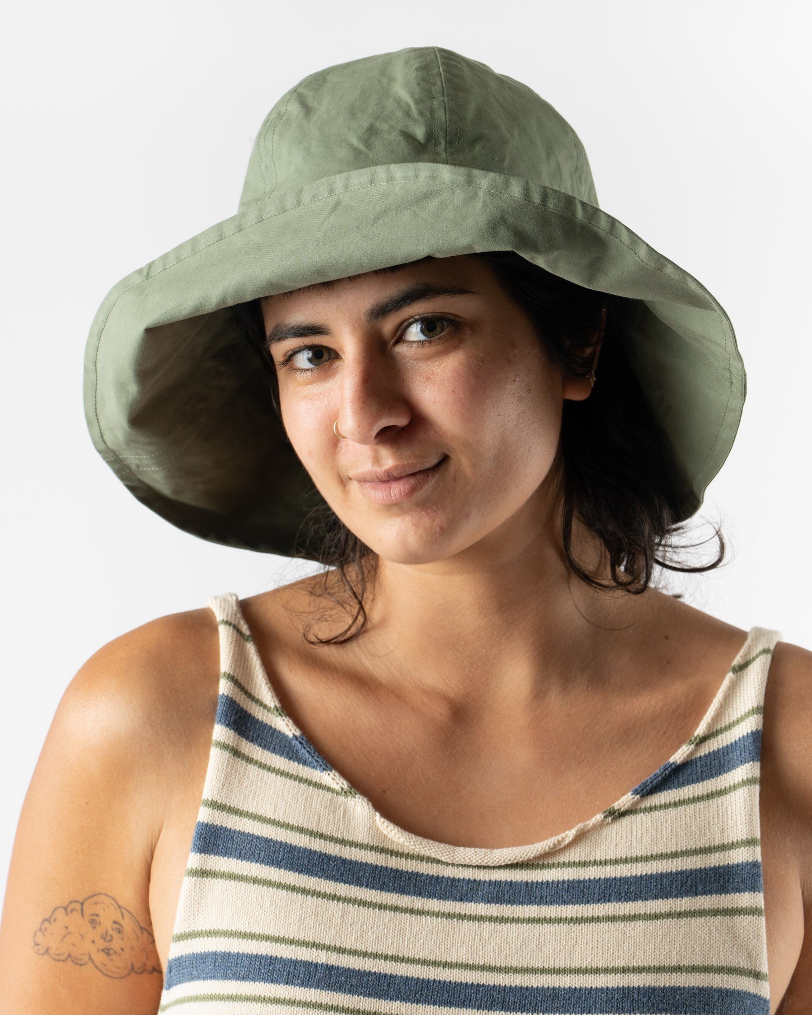 Cawley British Dry Oilskin Sidney Sun Hat in Moss
