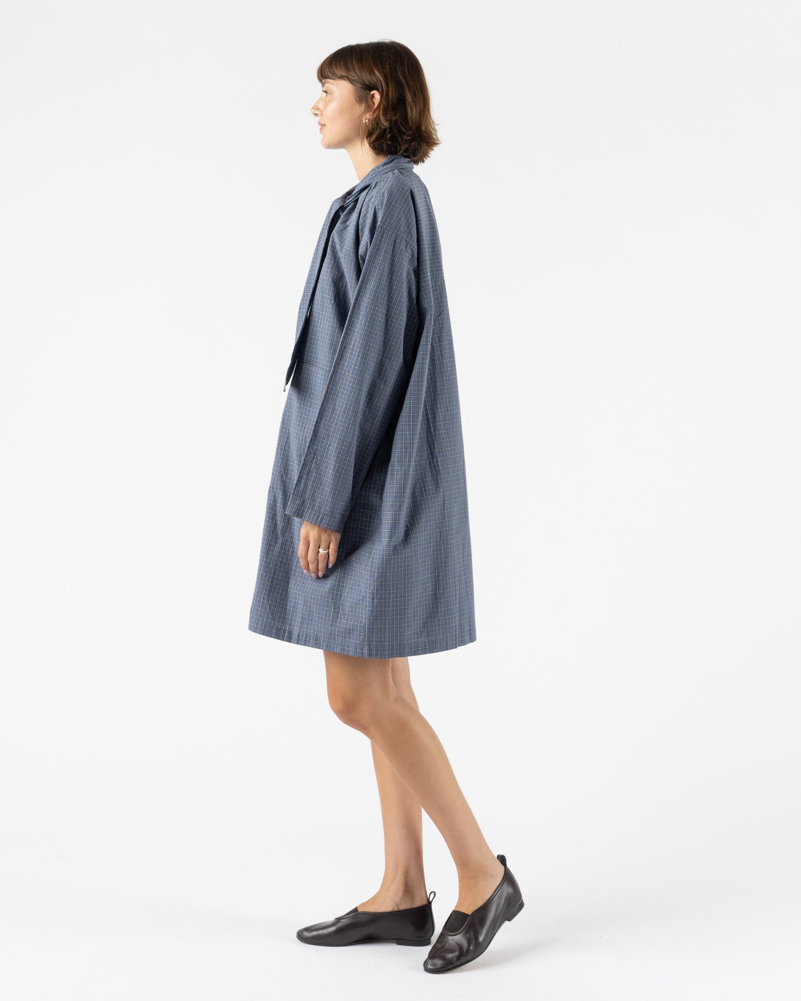 Cawley Dorothy Dress in Blue Check