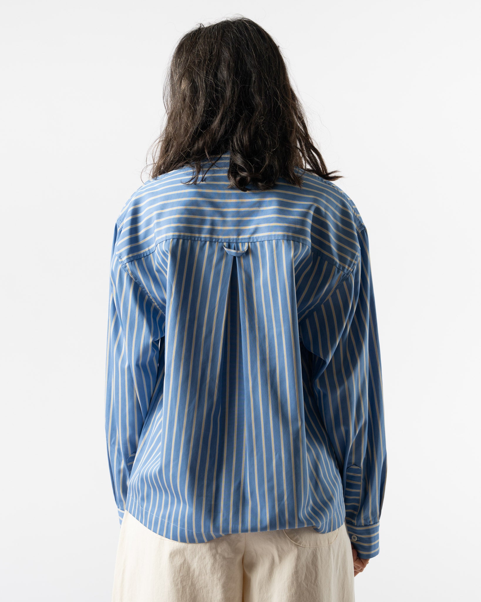 Cawley Dennis Shirt in Blue/Dandelion Stripe