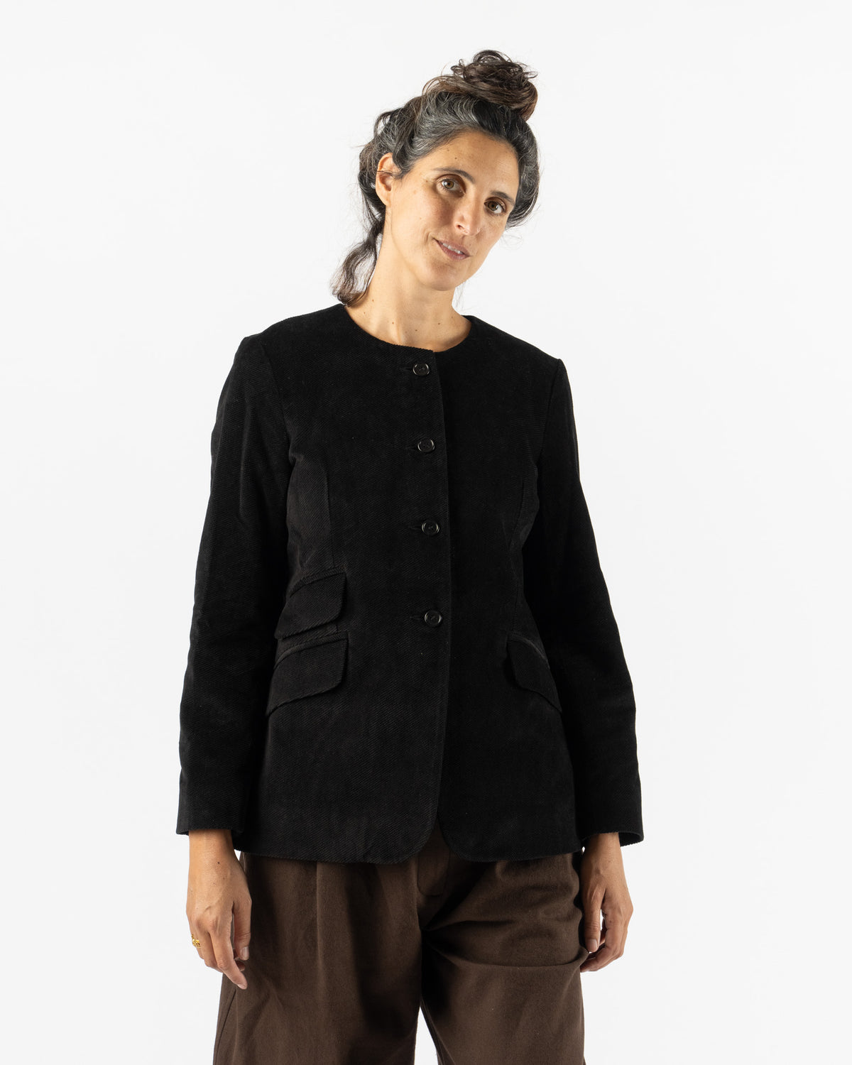 Cawley Japanese Napped Cotton Constance Jacket in Black