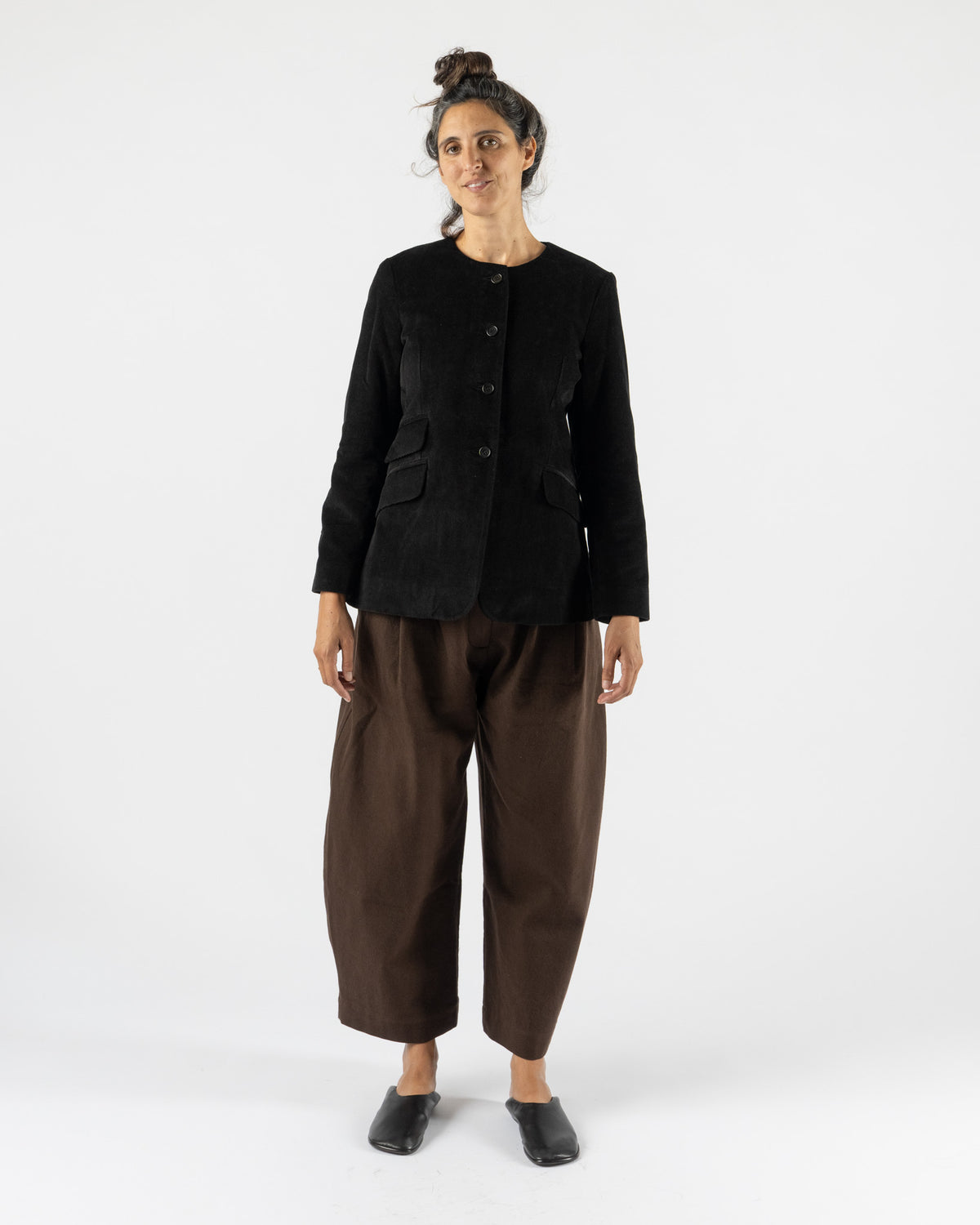 Cawley Japanese Napped Cotton Constance Jacket in Black
