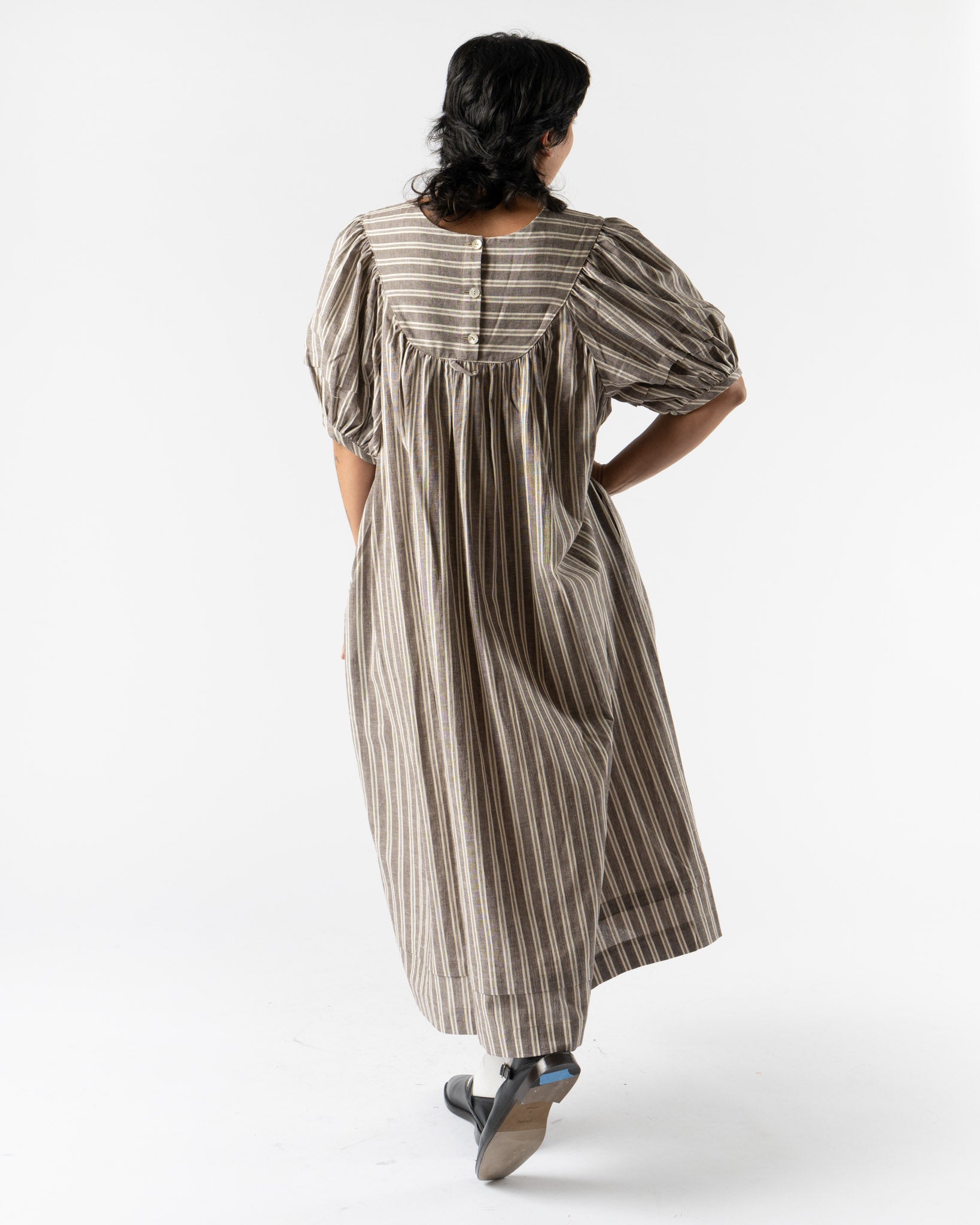 Cawley Romy Dress in Bark/Ecru