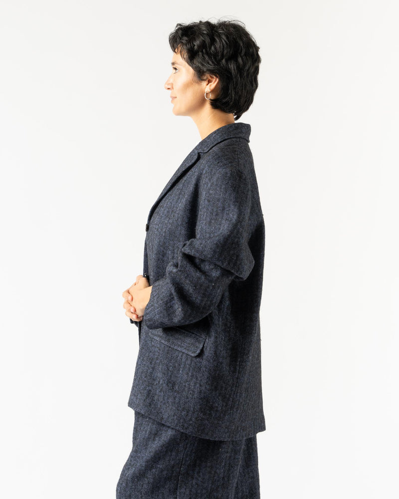 Cawley Andie Blazer in Navy Herringbone