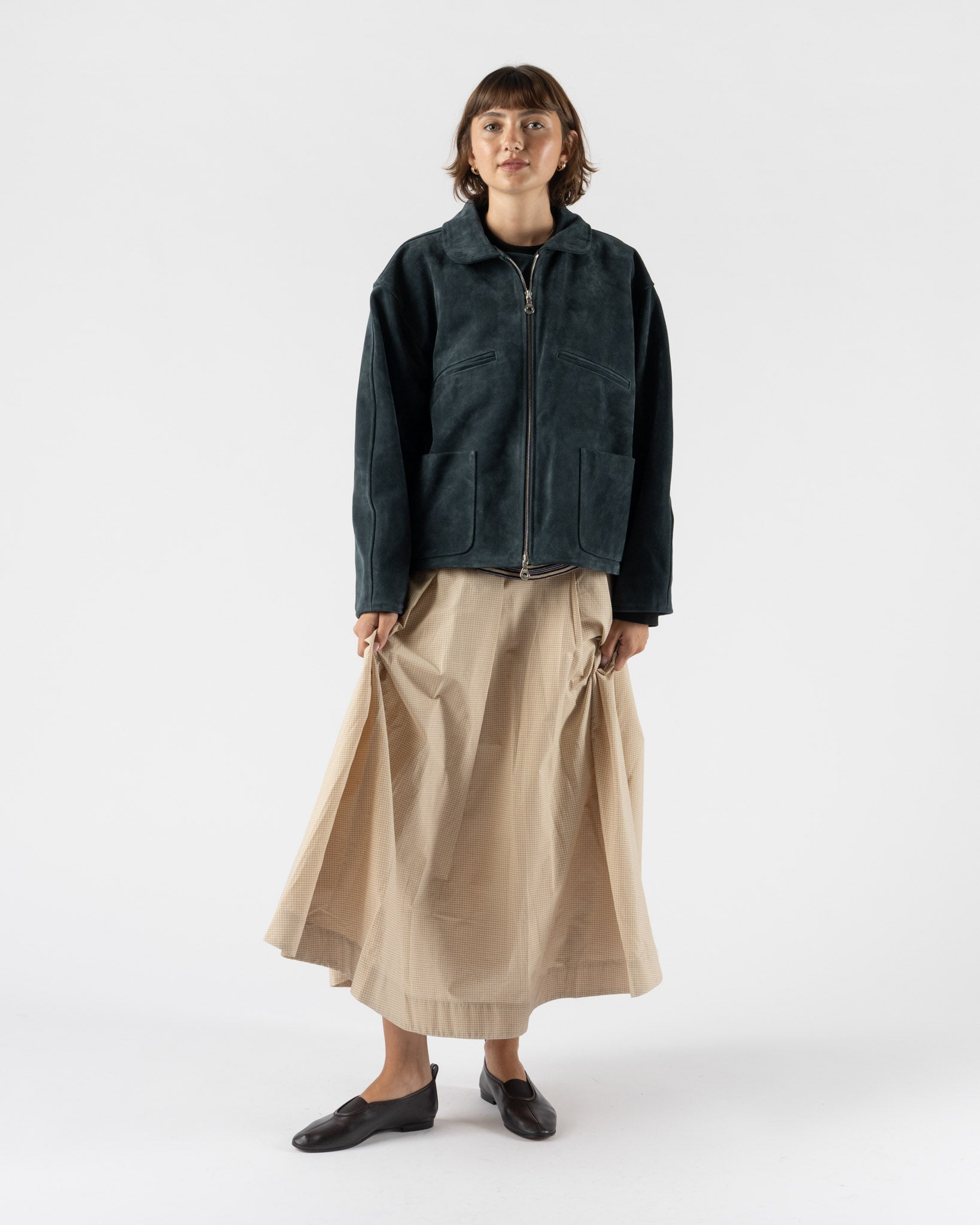 Cawley Italian Suede Flying Jacket in Midnight