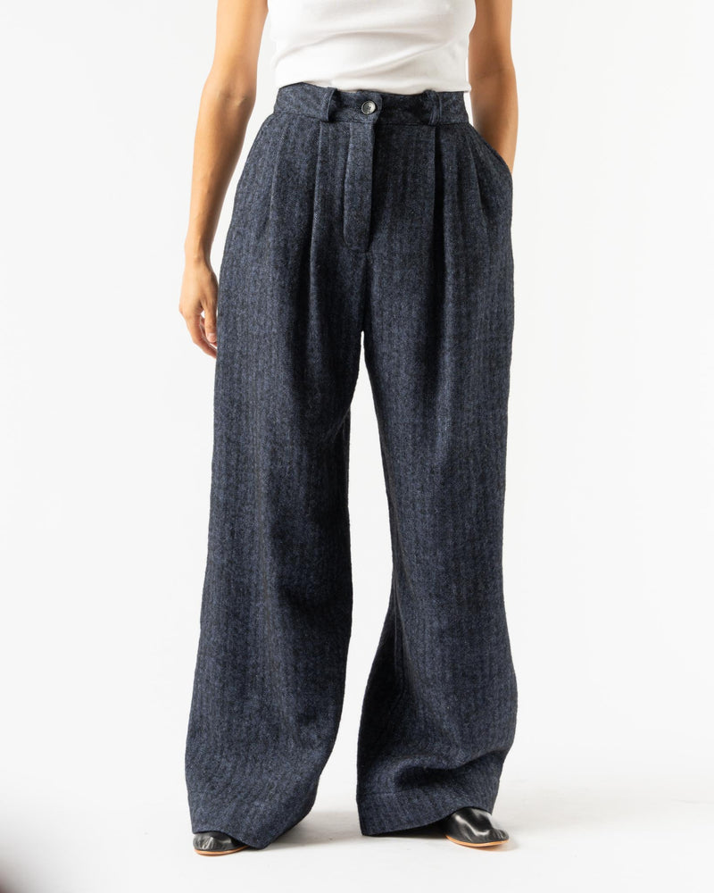 Cawley Mara Trouser in Navy Herringbone