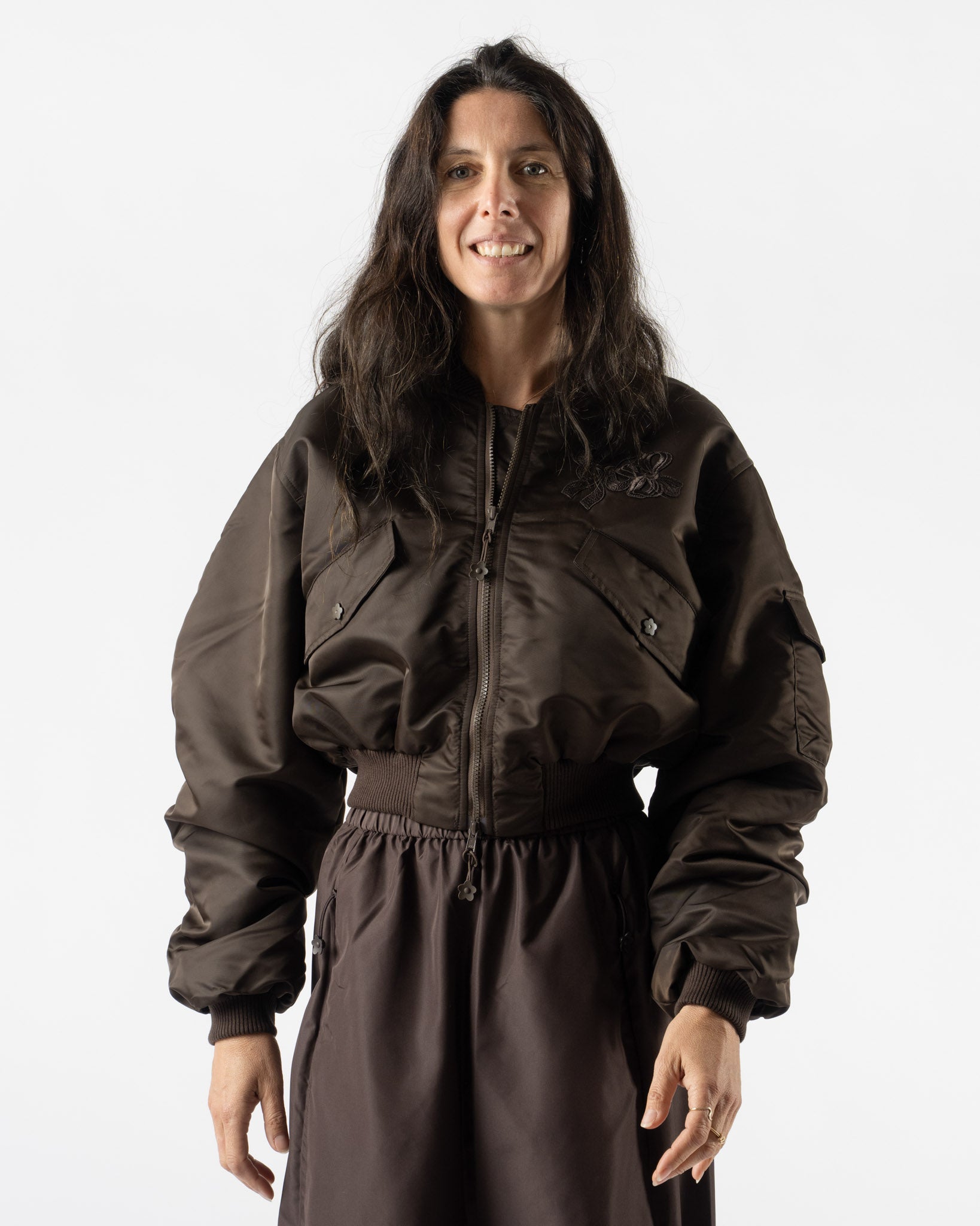 Cecilie Bahnsen Callie Bomber Jacket in Brown